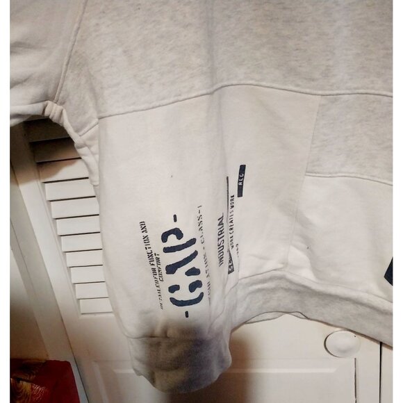 Gap XXL Patchwork Gray & White Pullover Sweatshirt Throwback Old School Comfy Ra - Picture 2 of 7